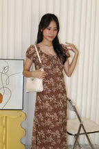Mabel Printed Midaxi Dress (Brown)