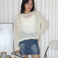 MaryAnn Sheer Knit Top (Pink)