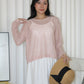 MaryAnn Sheer Knit Top (Pink)