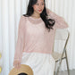 MaryAnn Sheer Knit Top (Pink)