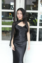 Tabby Satin Maxi Dress (Black)