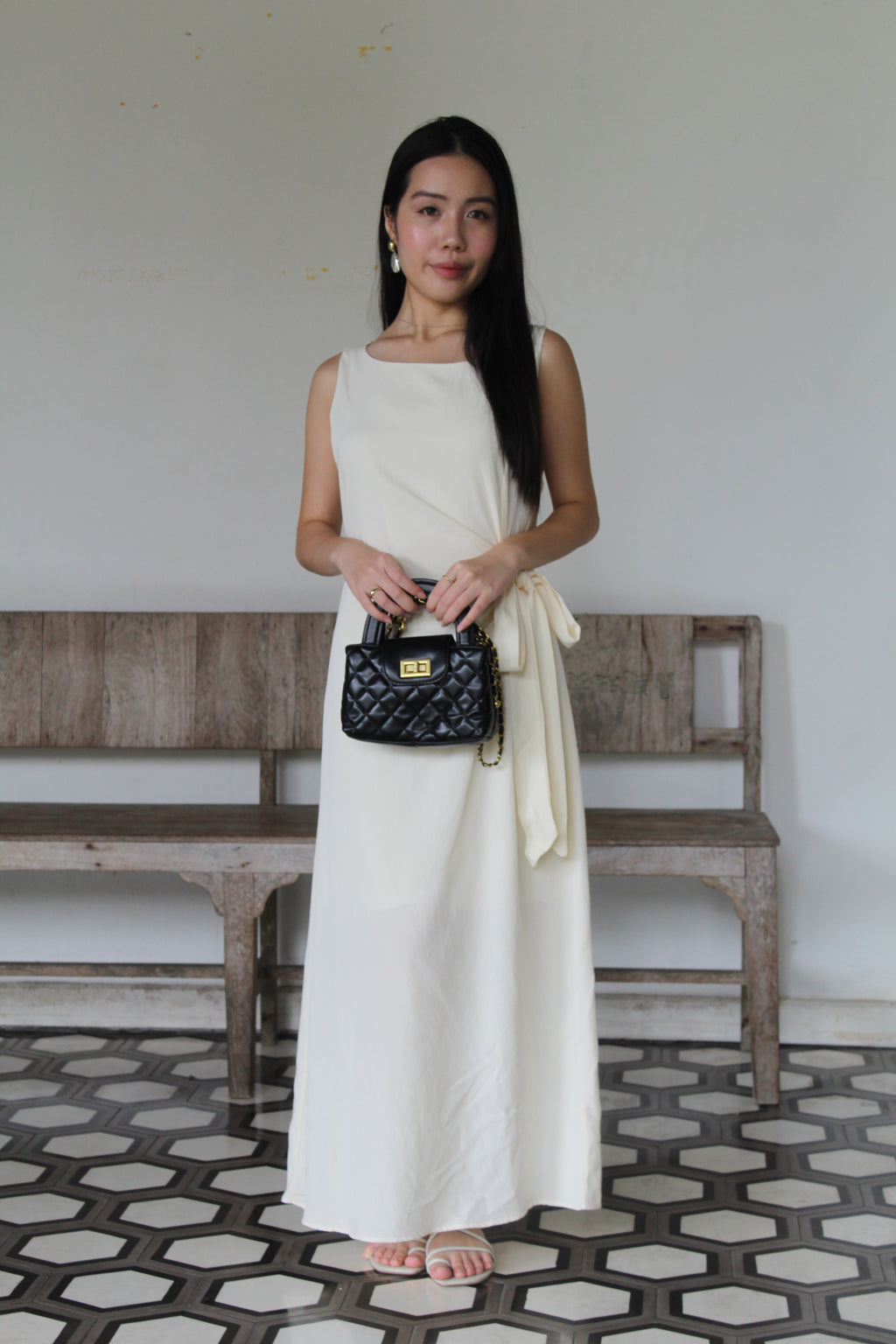 Nadine A-Line Maxi Dress (Cream)