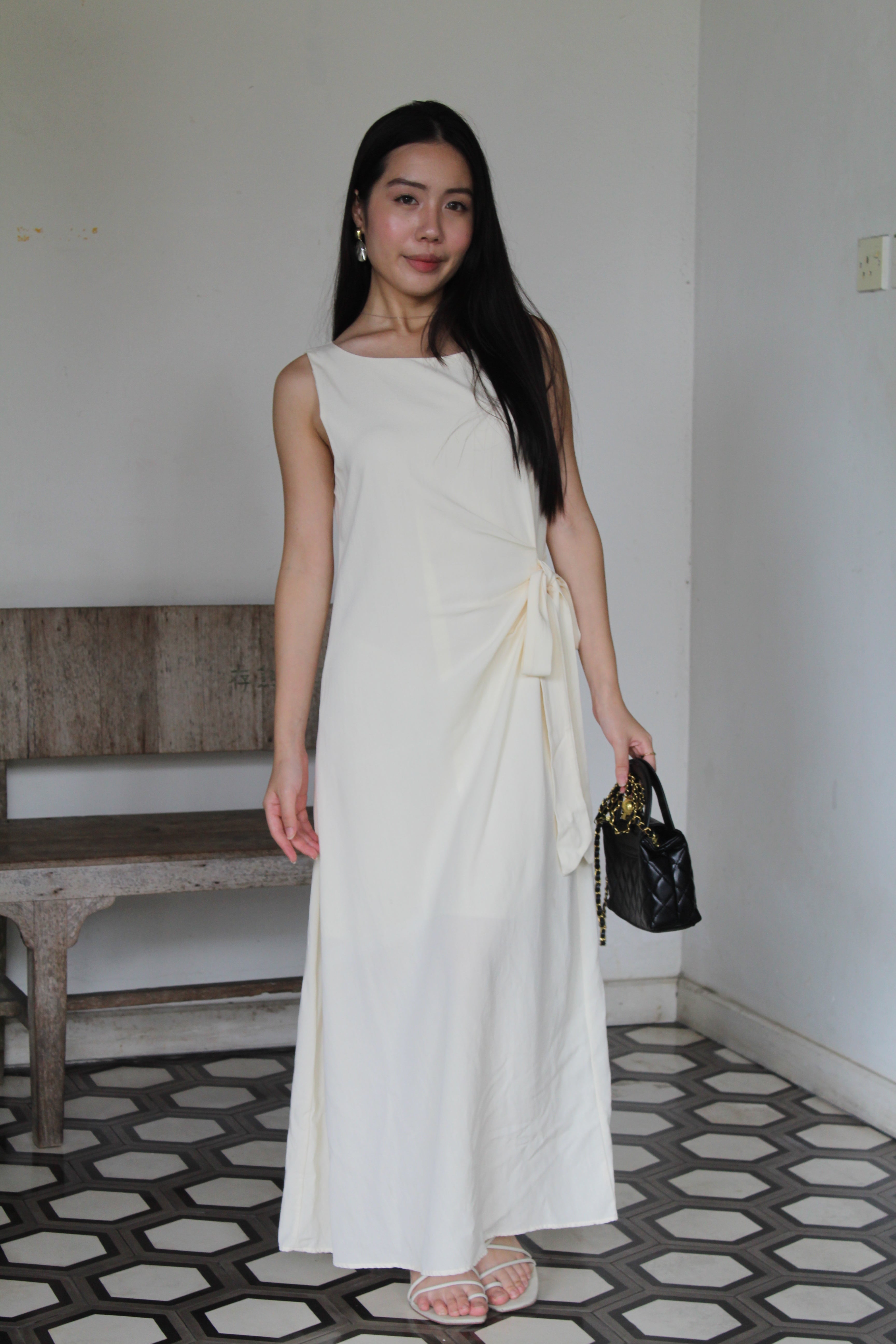 Nadine A-Line Maxi Dress (Cream)