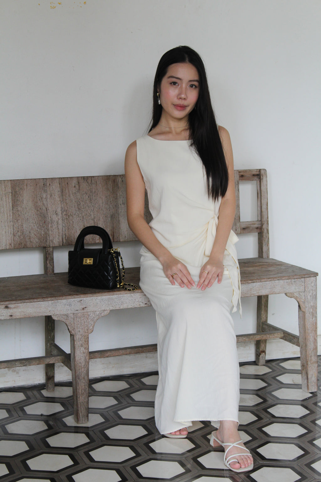 Nadine A-Line Maxi Dress (Cream)