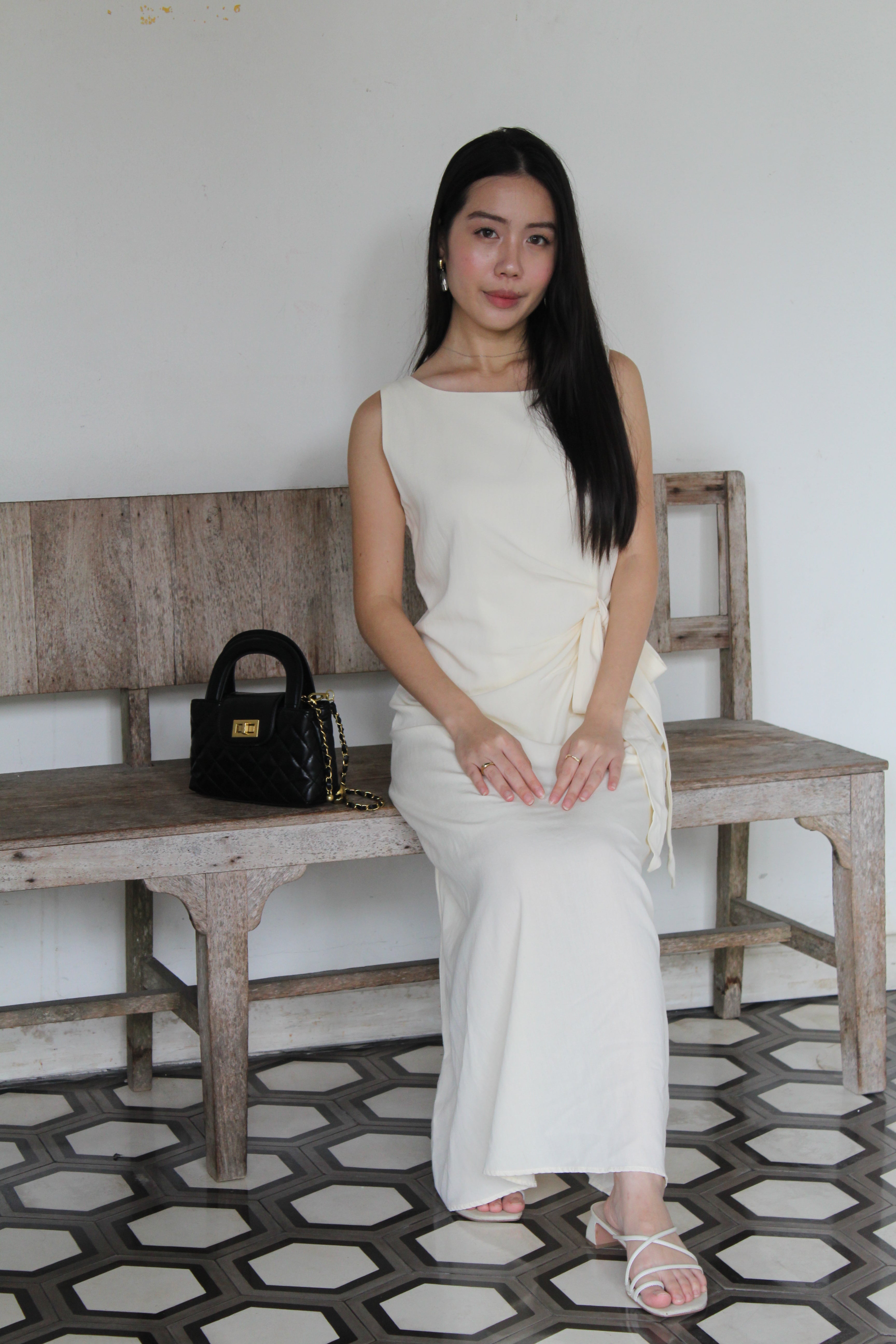 Nadine A-Line Maxi Dress (Cream)