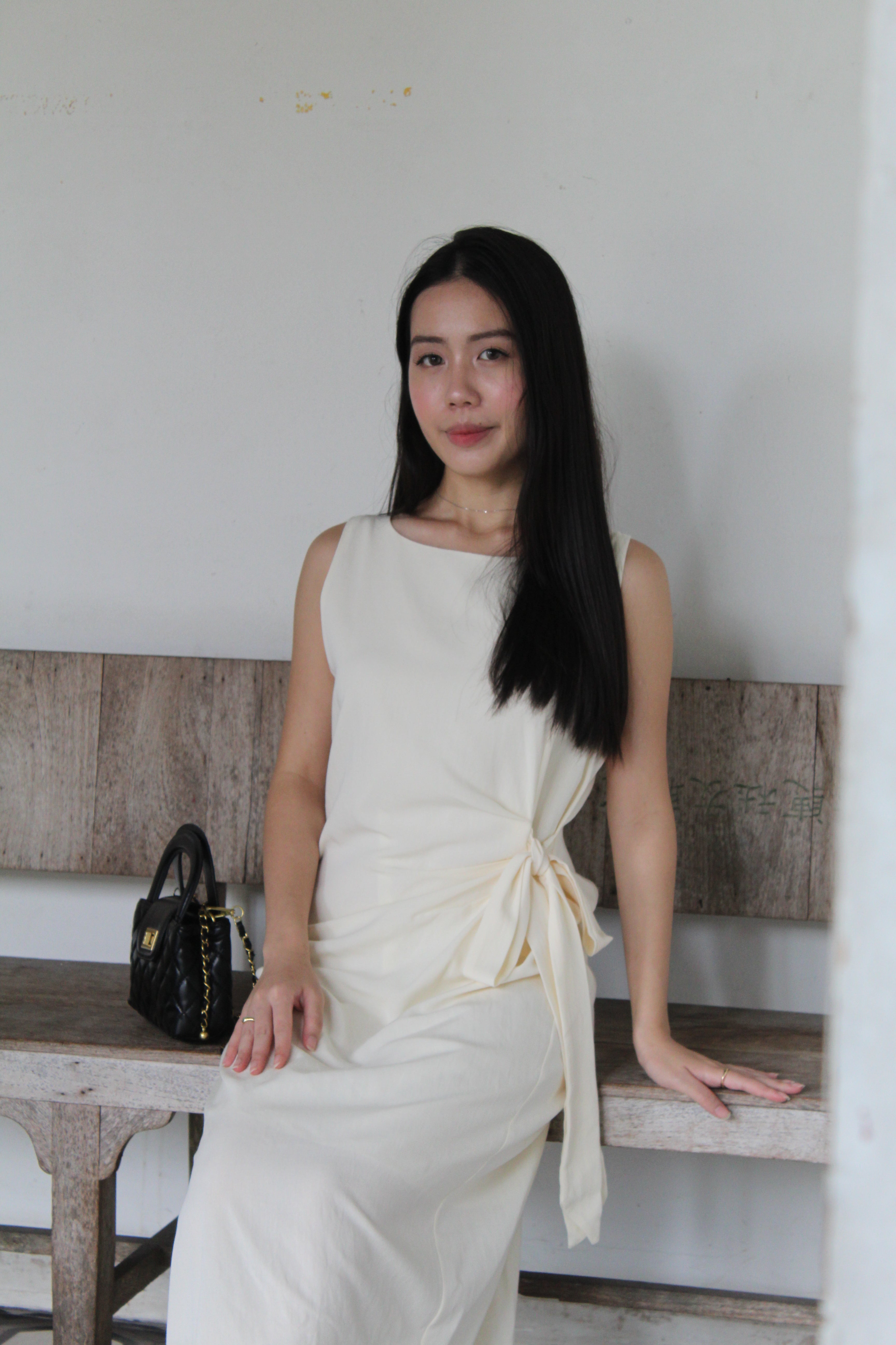 Nadine A-Line Maxi Dress (Cream)