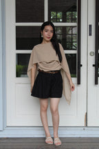 Yuna Chiffon Sash Top (Khaki)