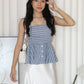 Hadia Stripes Flare Tube Top (Blue)