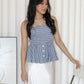 Hadia Stripes Flare Tube Top (Blue)