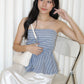Hadia Stripes Flare Tube Top (Blue)