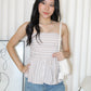 Hadia Stripes Flare Tube Top (Blue)