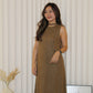 Erin Straight Midaxi Dress (Brown)