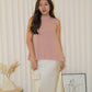 Lisha High Neck Flare Top (Pink)