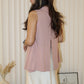 Lisha High Neck Flare Top (Pink)