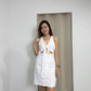 Arlene V-Neck Collared Dress (White)