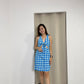 Arlene V-Neck Collared Dress (Blue)