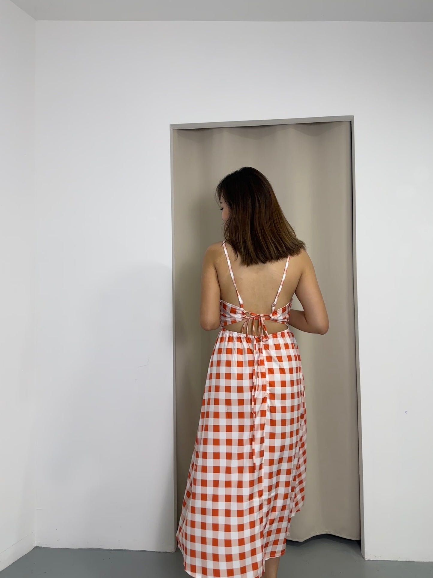 Adonia Bare Back Dress (Orange)