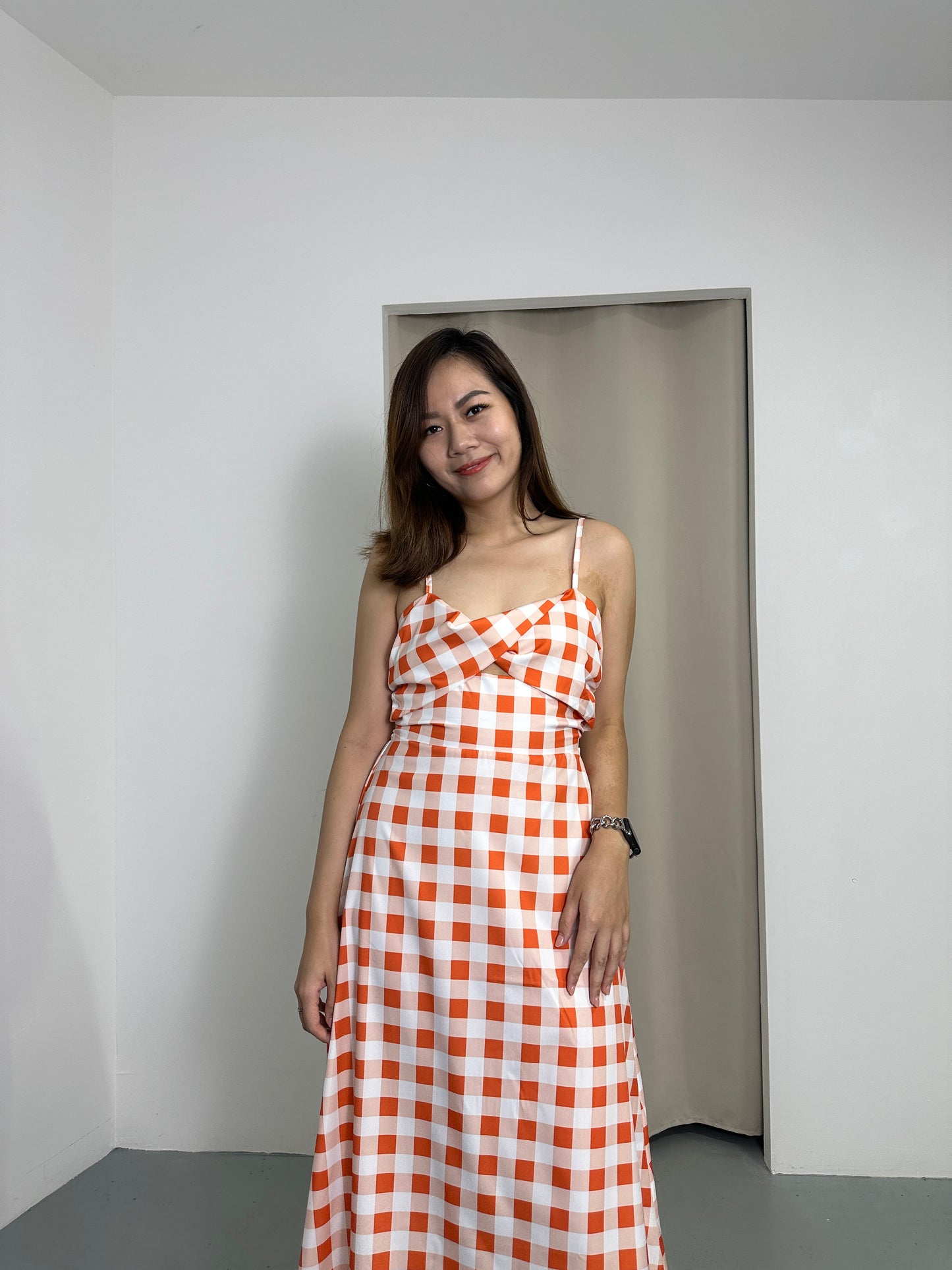 Adonia Bare Back Dress (Orange)