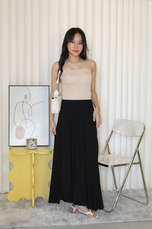 Solena Flare Maxi Skirt (Black)