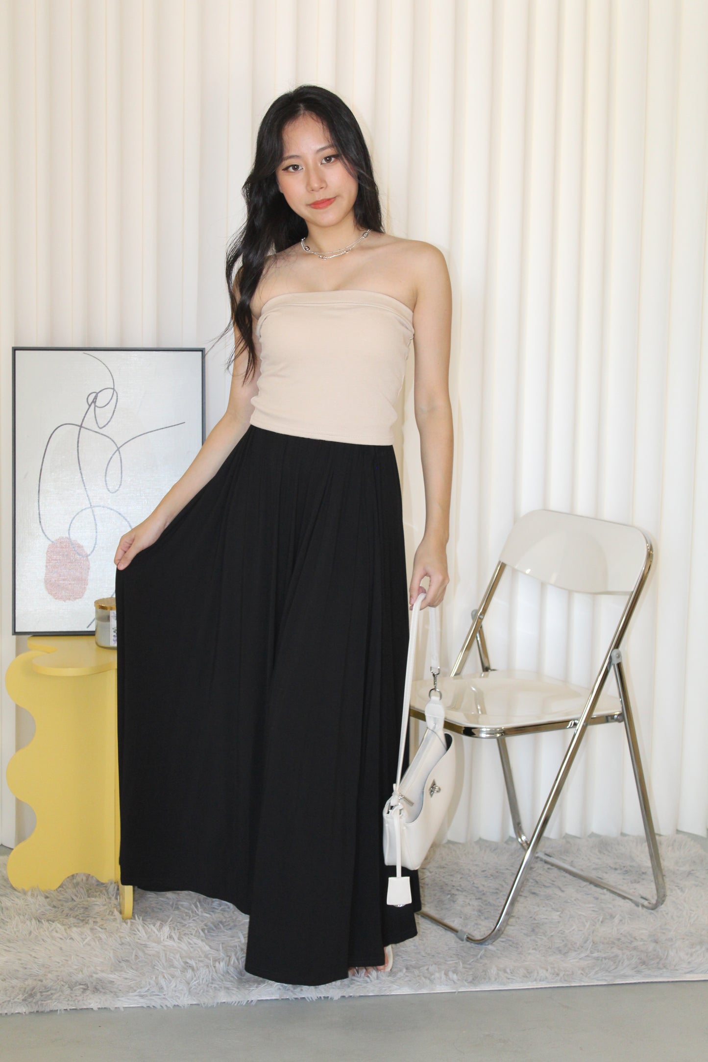 Solena Flare Maxi Skirt (Grey)