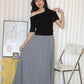 Solena Flare Maxi Skirt (Grey)