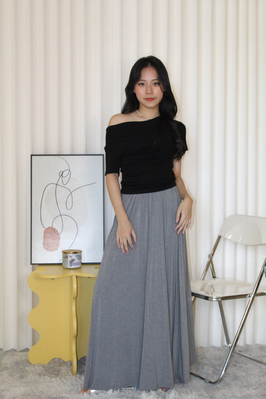 Solena Flare Maxi Skirt (Grey)