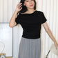 Prunelle Asymmetric Top (Black)