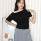Prunelle Asymmetric Top (Black)