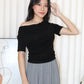 Prunelle Asymmetric Top (Black)