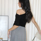 Prunelle Asymmetric Top (Black)