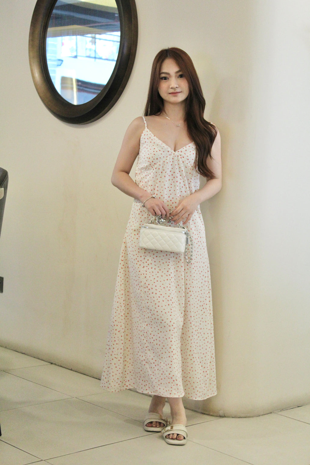 Paula Floral Midaxi Dress (White)