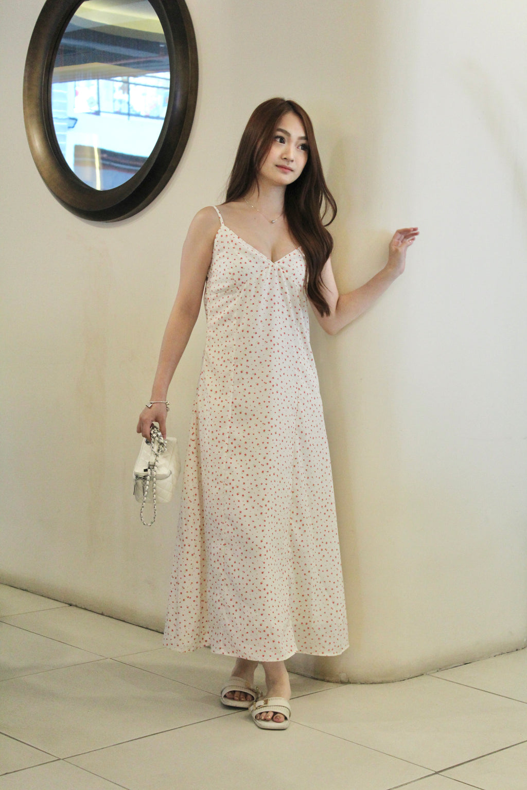 Paula Floral Midaxi Dress (White)