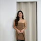 Kayla Tube Maxi Dress (Brown)