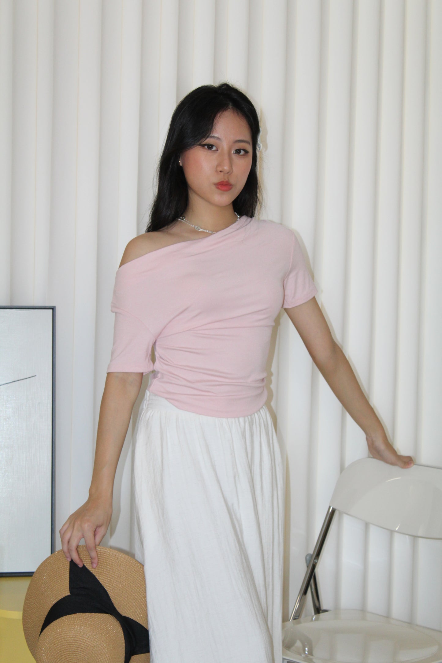 Prunelle Asymmetric Top (Black)