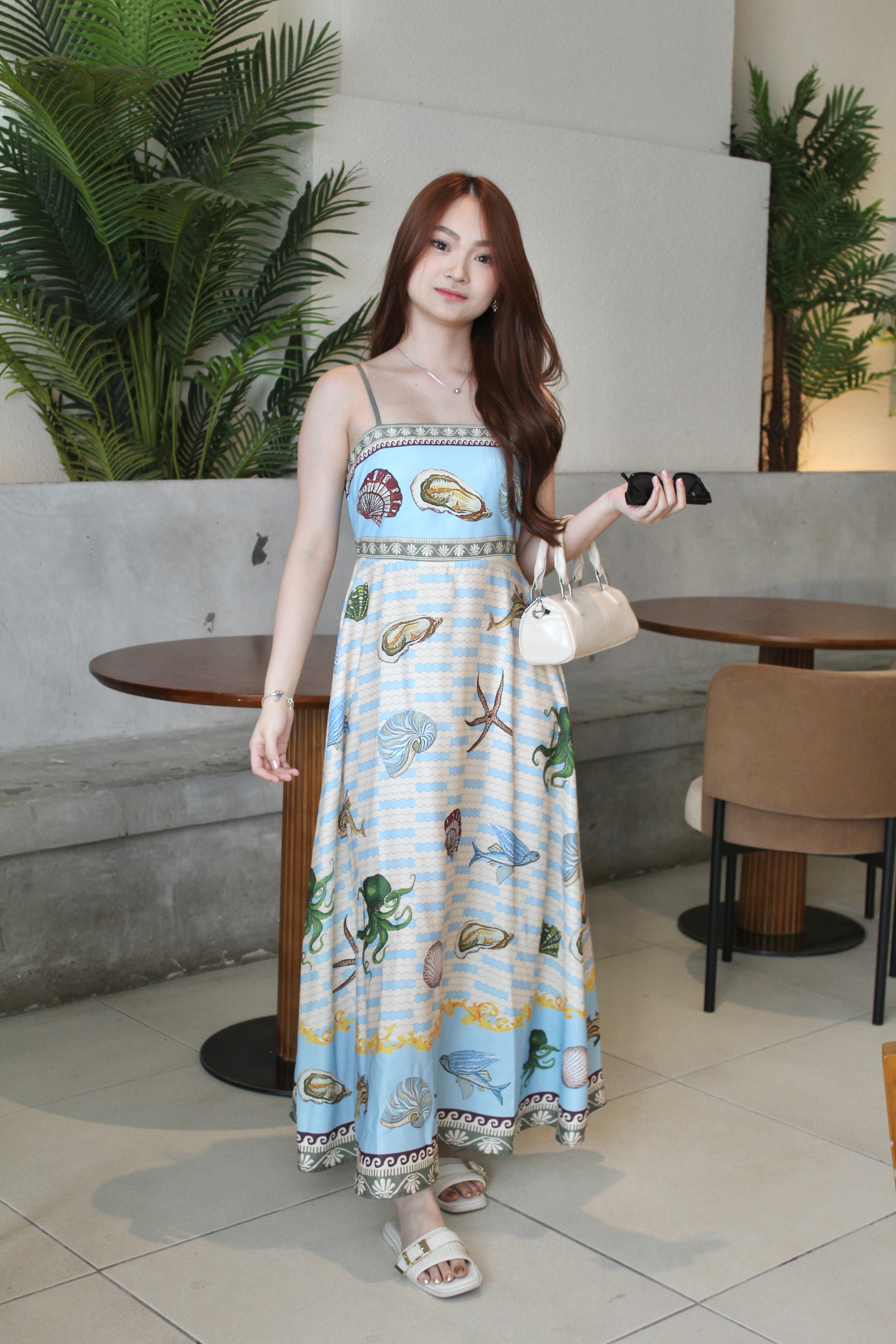Isley Printed Midaxi Dress (Blue)