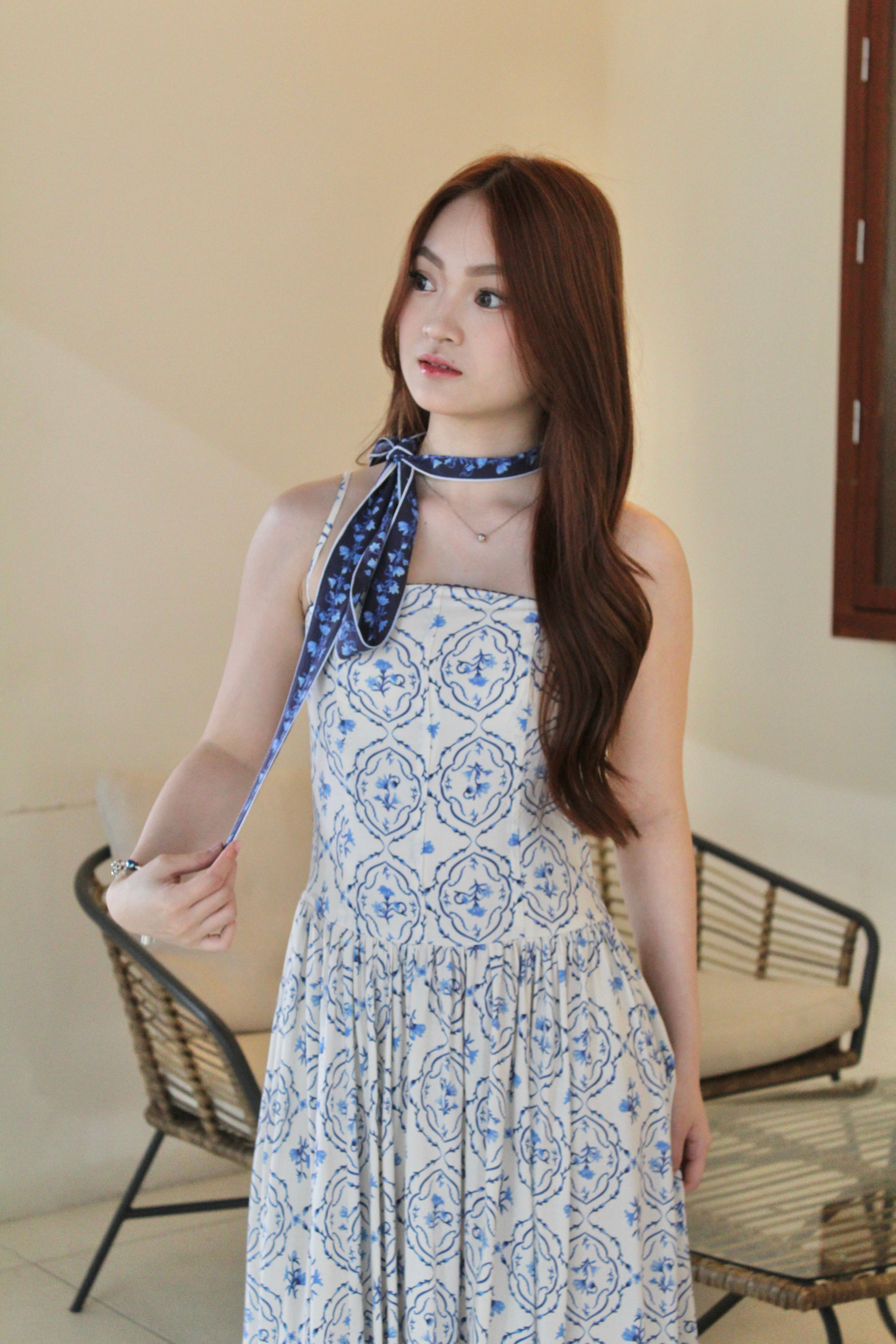 Ginevra Floral Midaxi Dress (Blue)