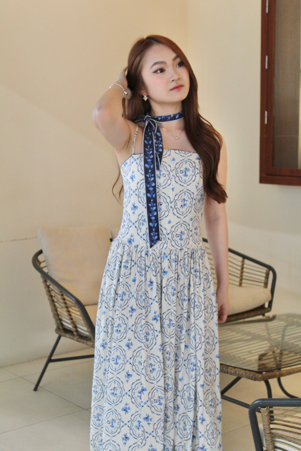 Ginevra Floral Midaxi Dress (Blue)