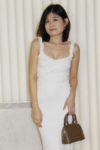 Abrielle Lace Bodycon Maxi Dress (White)