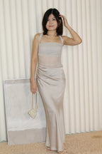 Marienne Satin Maxi Dress (Grey)