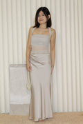 Marienne Satin Maxi Dress (Grey)