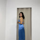 Camille Cut In Satin Dress (Blue)