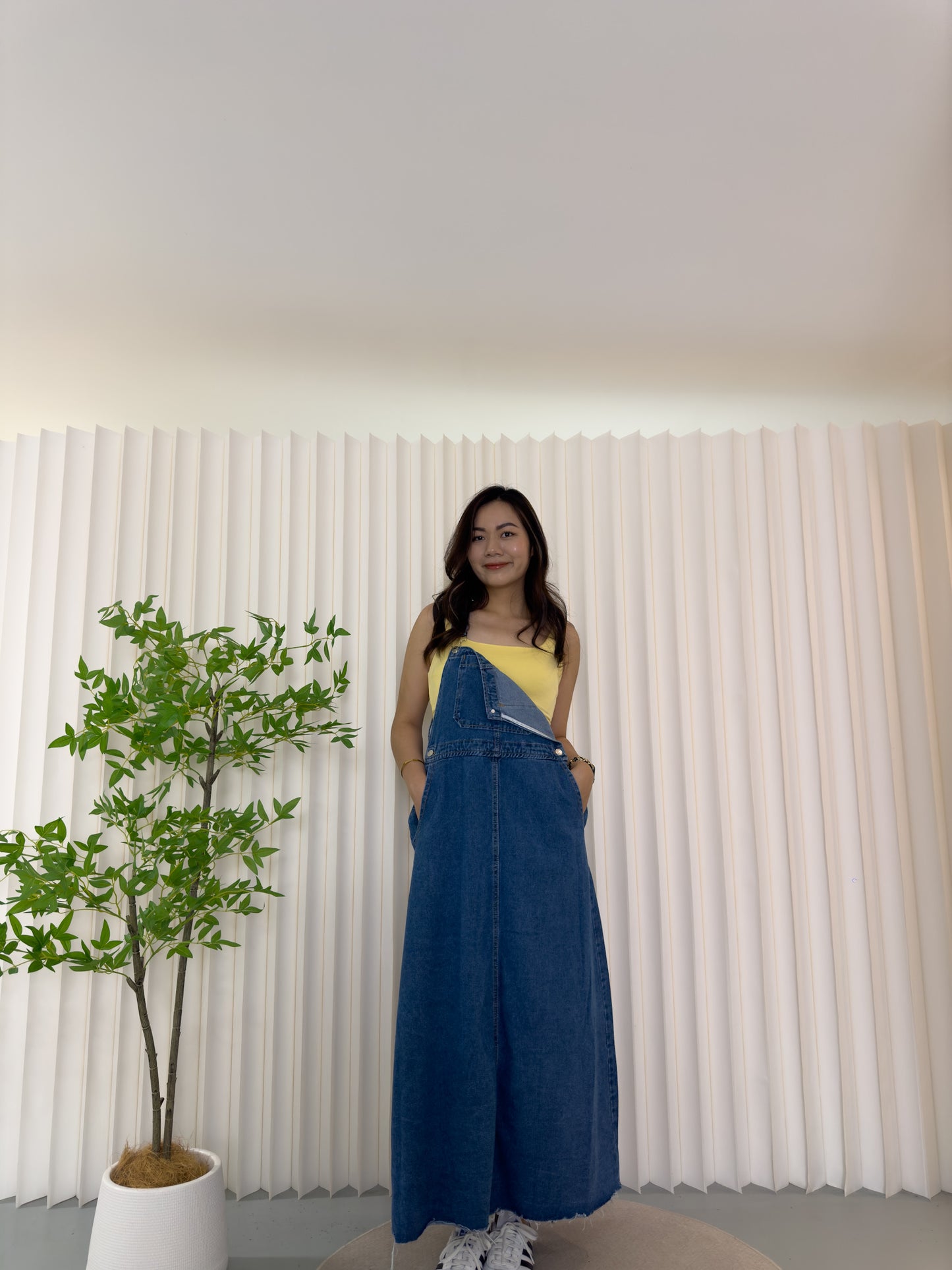 Madalyn Denim Jumper Maxi Dress