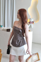 Ulya Checked Tube Top (Grey)