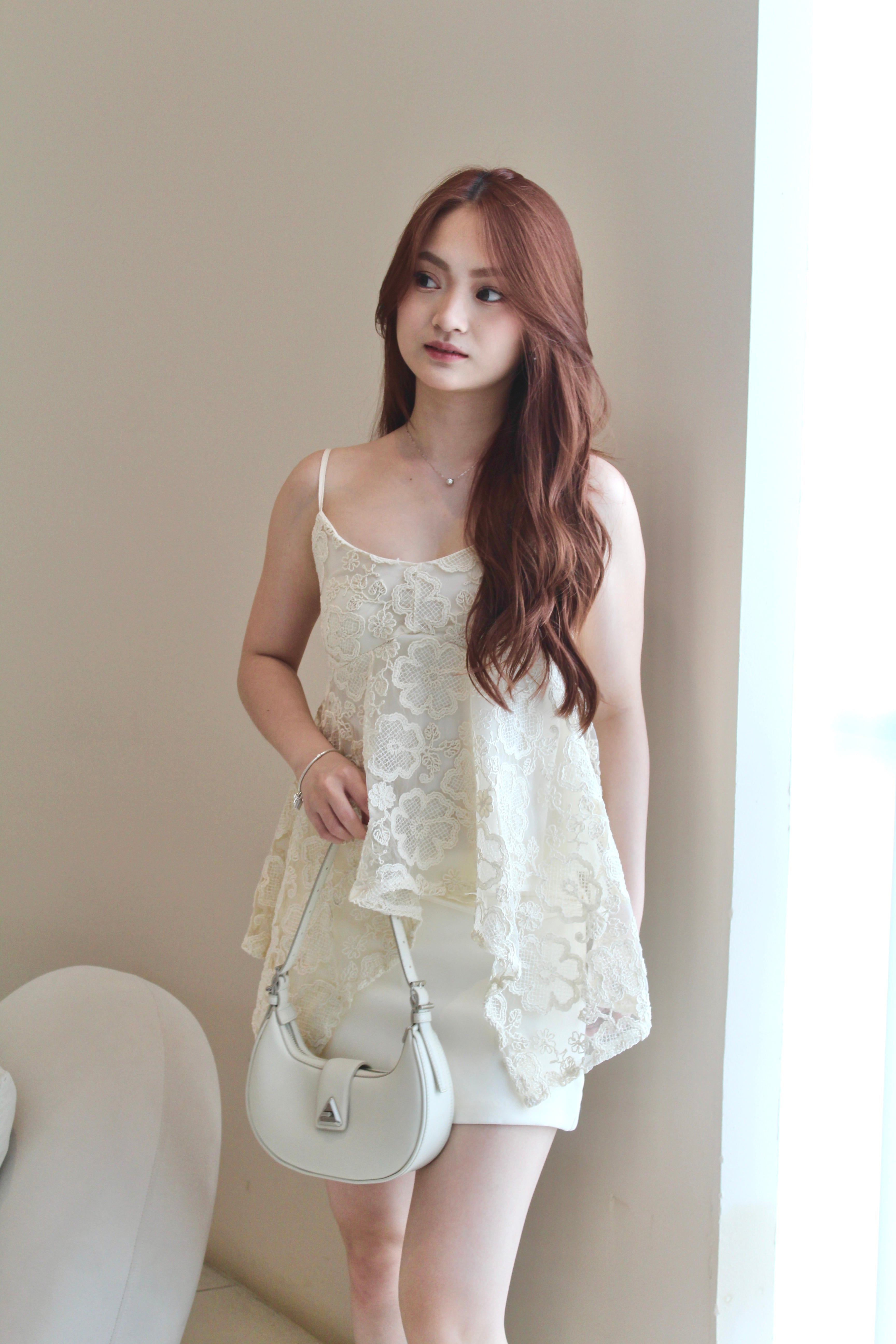 Erin High Waisted Mini Skirt (White)