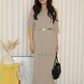 Arlette Knit Two Piece Skirt Set (Cream)