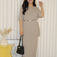 Arlette Knit Two Piece Skirt Set (Cream)