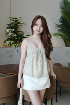 Bella Floral Cami Top (Cream)