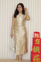 Nicky Jacquard Cheongsam Set (Green)