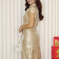 Nicky Jacquard Cheongsam Set (Gold)