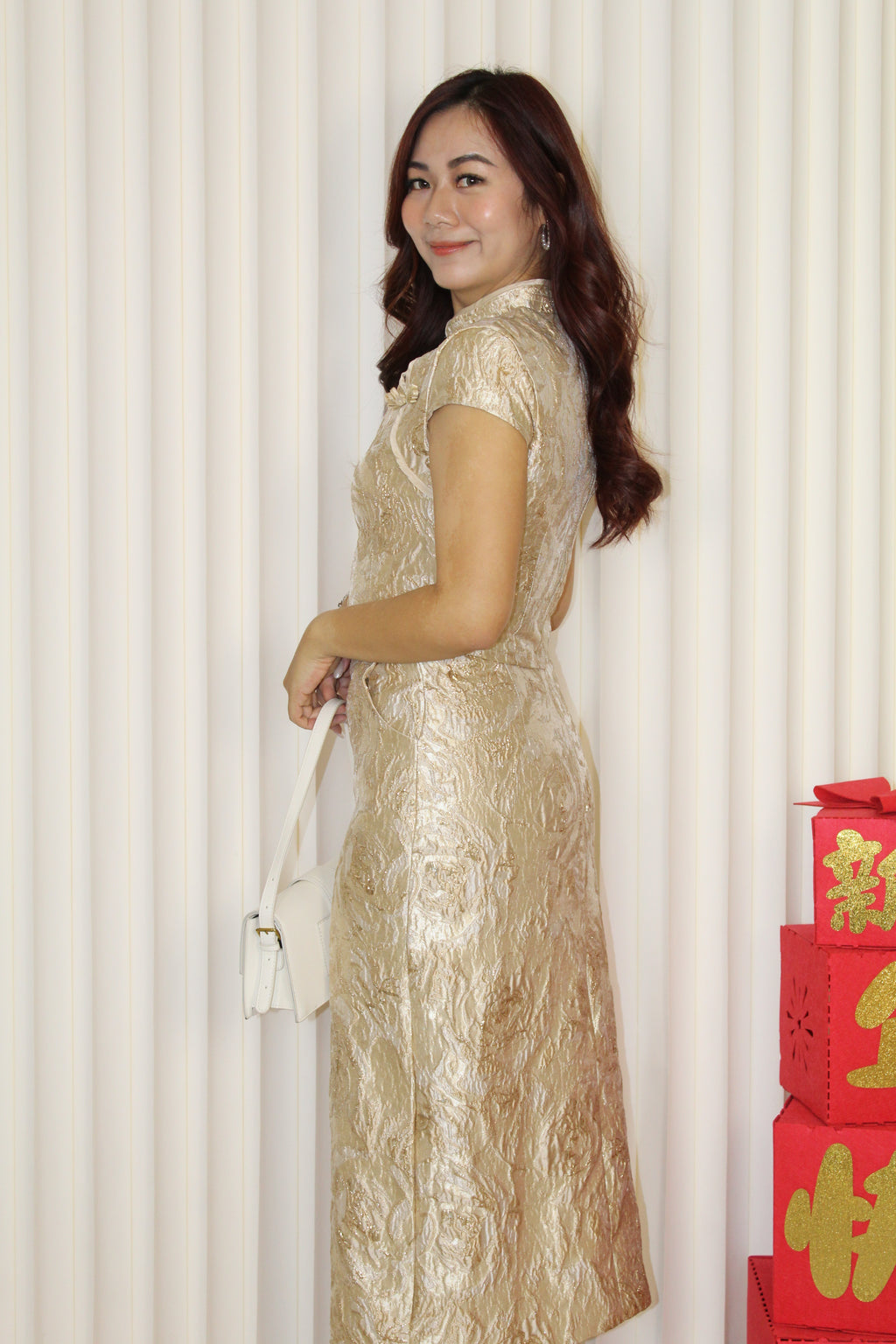 Nicky Jacquard Cheongsam Set (Green)
